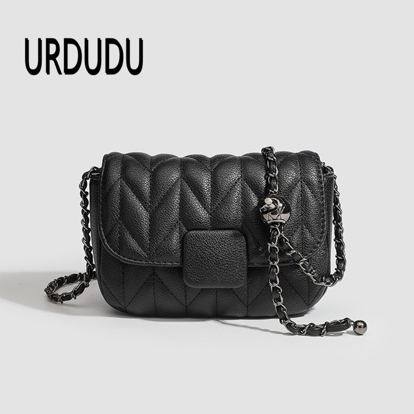 Women'S Young Bags - URDUDU Modische Umhängetasche mit Kettendetail, Diamantgitter-Design,