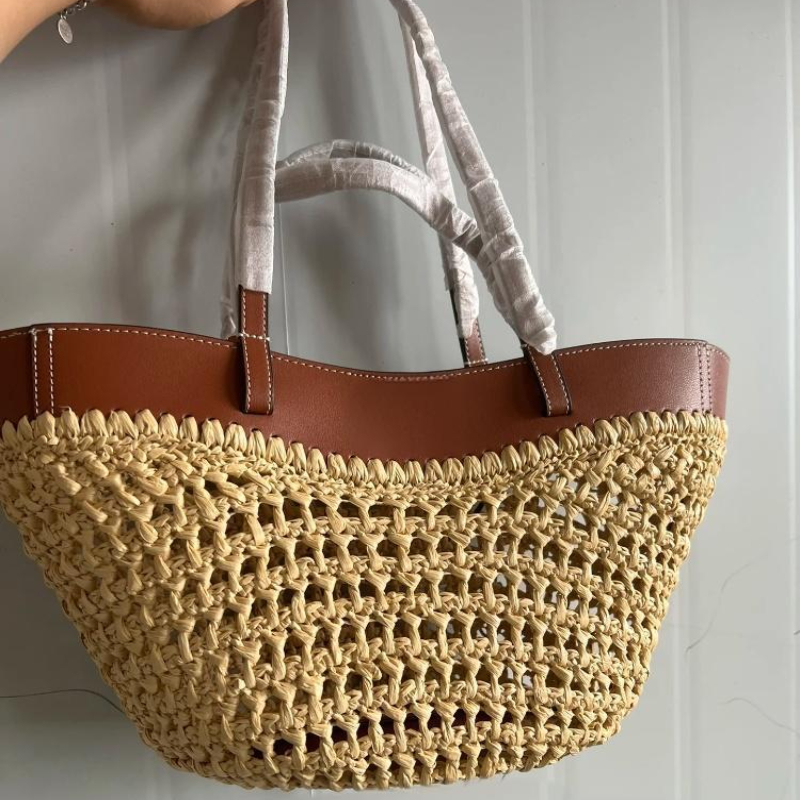 Women'S Raffia Bags - Marke Hohl Woven Strand Tasche Nische
