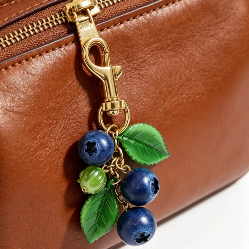 Women'S Young Bags - Mini-Schlüsselanhänger aus Harz, süß, mit Blaubeer-Imitation,