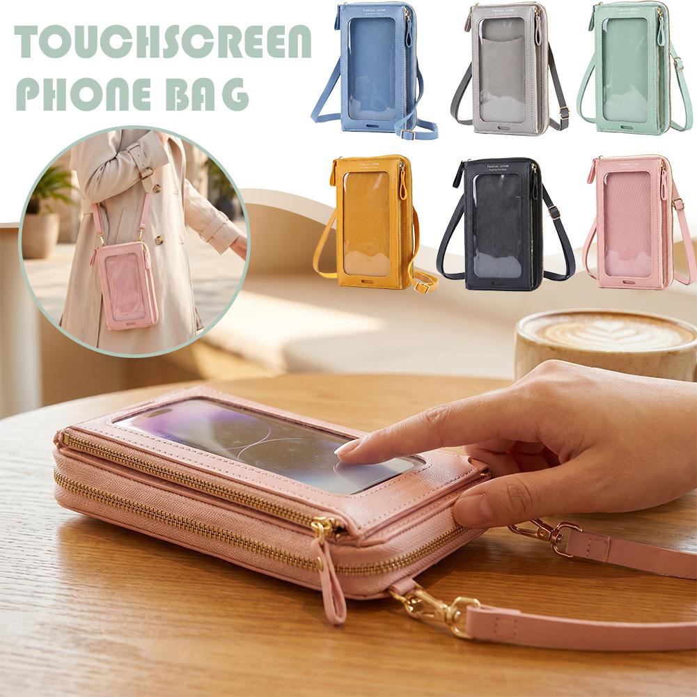 Women'S Bags Handbags - Damentaschen Weiche Leder-Geldbörsen Touchscreen-Handytasche Umhängetasche mit