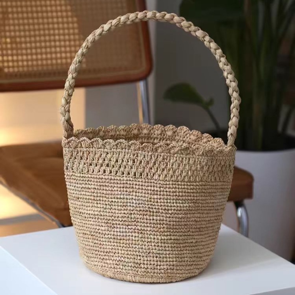 Handgemachte gehäkelte Stroh-E – Women'S Raffia Bags Bewertung und Preis